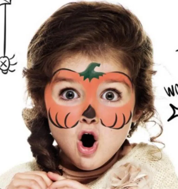Maquillage citrouille pour enfant