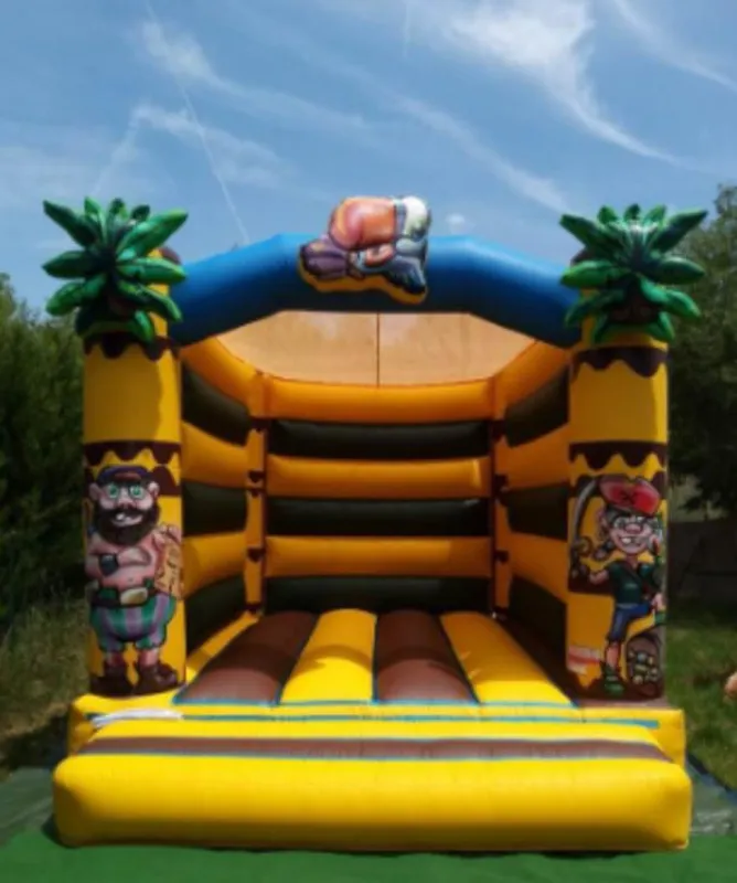Château gonflable pirate, thème tropical